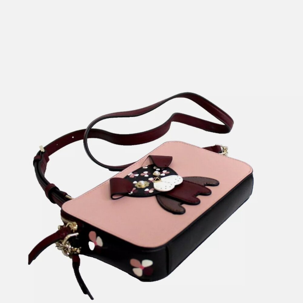 kate spade Floral Pup Cherrywood Double Zip Small Crossbody Bag Purse - Picture 8 of 15